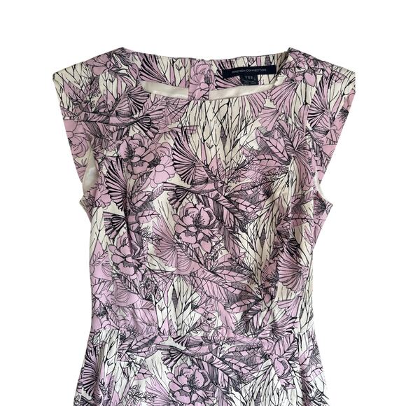 French Connection Flight of Fancy Purple/White Sheath Dress Size 4 - Picture 2 of 7